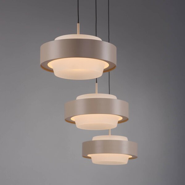 Schöner Wohnen Lampa wisząca Elmo, możliwość ściemniania, kremowy / amber, salon / jadalnia, metal, nowoczesny