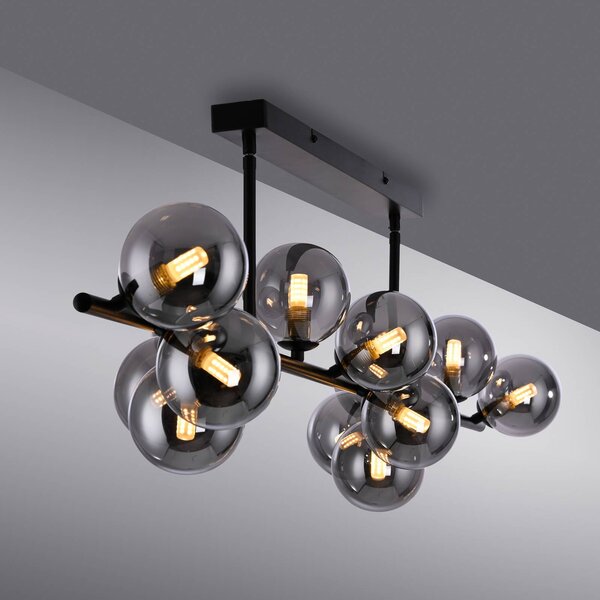 Schöner Wohnen Lampa sufitowa Dubai, czarny, salon / jadalnia, metal, nowoczesny