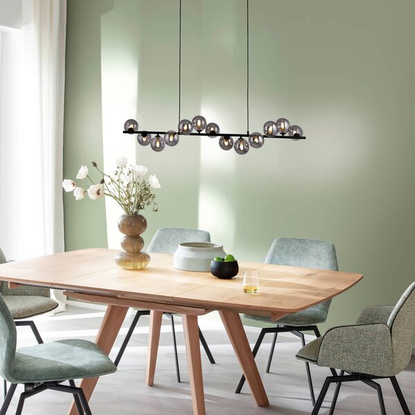 Schöner Wohnen Lampa wisząca szklana Dubai, czarny, salon / jadalnia, metal, nowoczesny