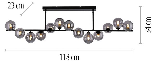 Schöner Wohnen Lampa sufitowa Dubai, czarny, salon / jadalnia, metal, nowoczesny