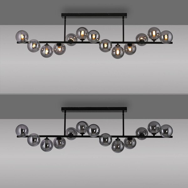 Schöner Wohnen Lampa sufitowa Dubai, czarny, salon / jadalnia, metal, nowoczesny