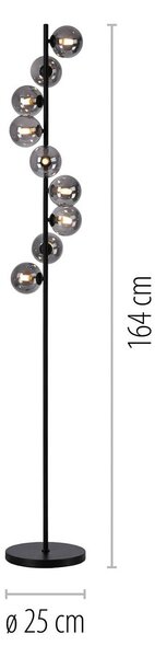 Schöner Wohnen Lampa stojąca Dubai, czarny, salon / jadalnia, metal, nowoczesny