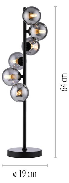 Schöner Wohnen Lampa stołowa Dubai, czarny, salon / jadalnia, metal, nowoczesny