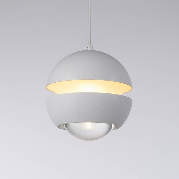 Schöner Wohnen Lampa wisząca szklana Lini, biały / opal, salon / jadalnia, metal, nowoczesny