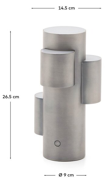 Metalowa lampa stołowa LED ze ściemniaczem w kolorze srebra (wysokość 26,5 cm) Adrina – Kave Home