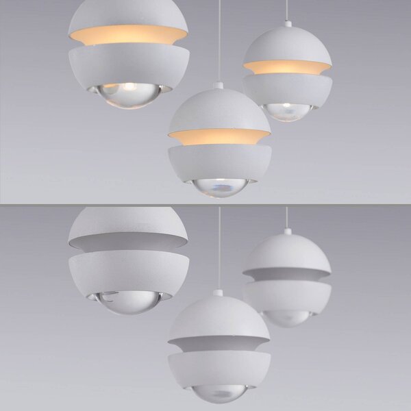 Schöner Wohnen Lampa wisząca szklana Lini, możliwość ściemniania, biały / opal, salon / jadalnia, metal, nowoczesny