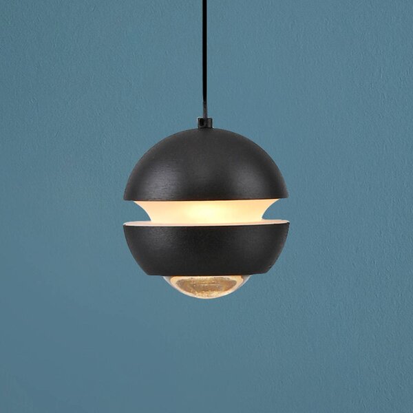 Schöner Wohnen Lampa wisząca szklana Lini, czarny, salon / jadalnia, metal, nowoczesny