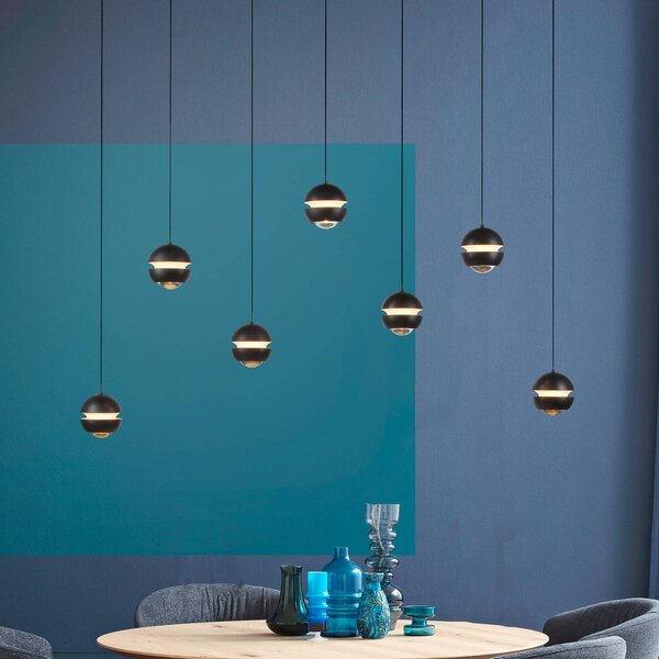 Schöner Wohnen Lampa wisząca Lini, możliwość ściemniania, czarny, salon / jadalnia, tworzywo sztuczne, nowoczesny