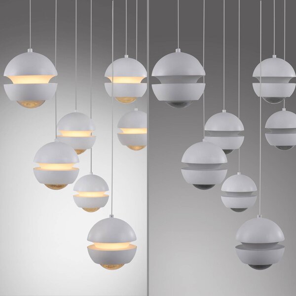 Schöner Wohnen Lampa wisząca Lini, możliwość ściemniania, biały / opal, salon / jadalnia, tworzywo sztuczne, nowoczesny
