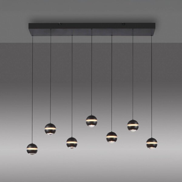 Schöner Wohnen Lampa wisząca Lini, możliwość ściemniania, czarny, salon / jadalnia, tworzywo sztuczne, nowoczesny