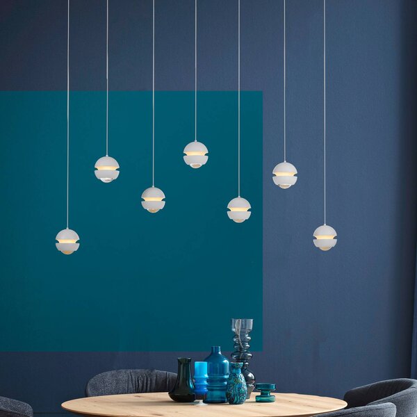 Schöner Wohnen Lampa wisząca Lini, możliwość ściemniania, biały / opal, salon / jadalnia, tworzywo sztuczne, nowoczesny
