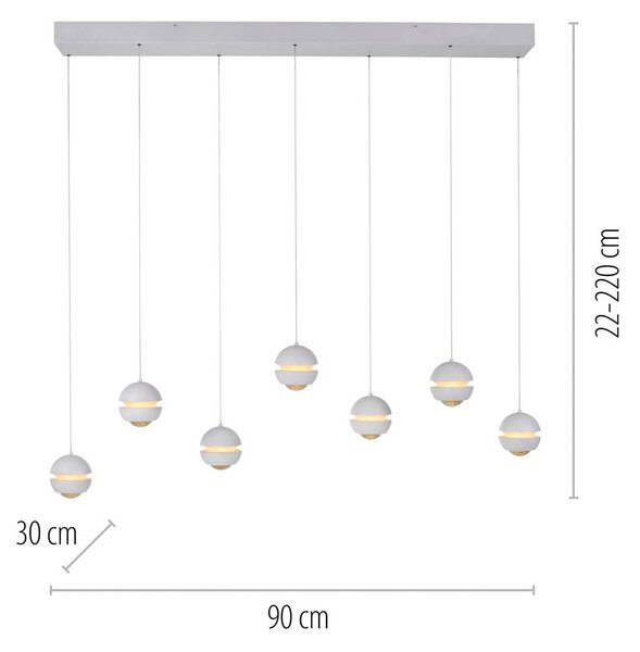 Schöner Wohnen Lampa wisząca Lini, możliwość ściemniania, biały / opal, salon / jadalnia, tworzywo sztuczne, nowoczesny