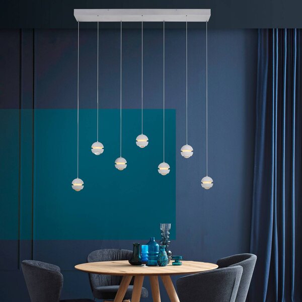 Schöner Wohnen Lampa wisząca Lini, możliwość ściemniania, biały / opal, salon / jadalnia, tworzywo sztuczne, nowoczesny