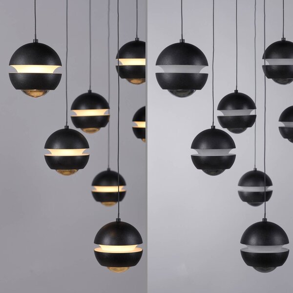 Schöner Wohnen Lampa wisząca Lini, możliwość ściemniania, czarny, salon / jadalnia, tworzywo sztuczne, nowoczesny