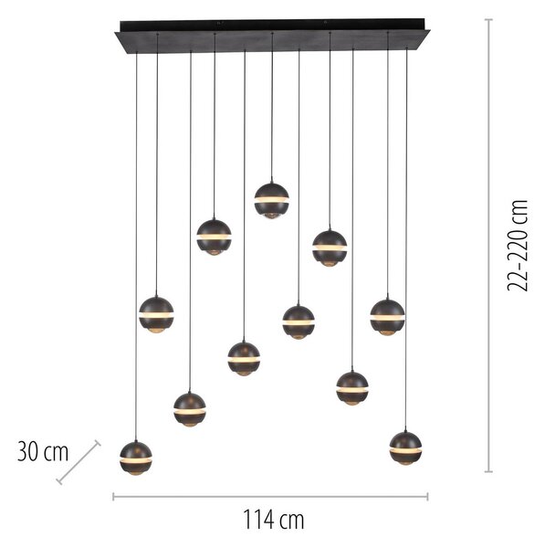 Schöner Wohnen Lampa wisząca Lini, możliwość ściemniania, czarny, salon / jadalnia, tworzywo sztuczne, nowoczesny