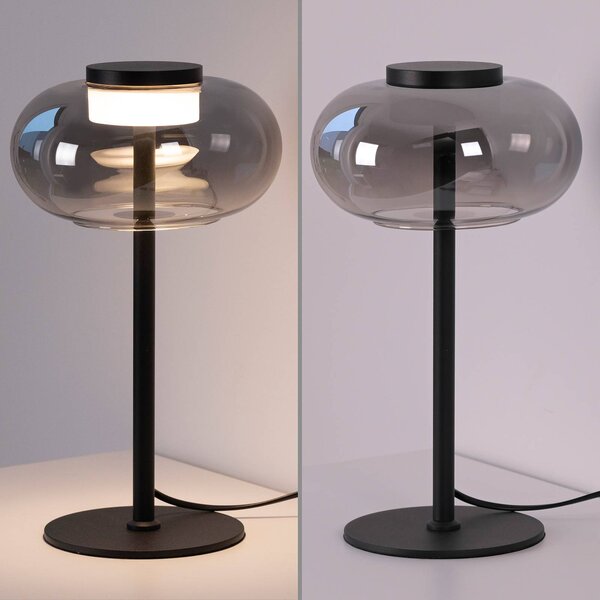 Schöner Wohnen Lampa stołowa LED Sia, aluminiowy / szary / cynkowy, salon / jadalnia, szkło, nowoczesny
