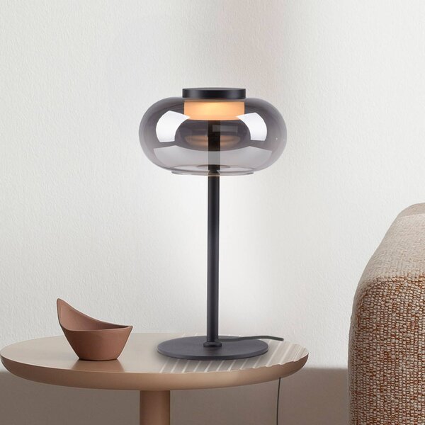 Schöner Wohnen Lampa stołowa LED Sia, aluminiowy / szary / cynkowy, salon / jadalnia, szkło, nowoczesny
