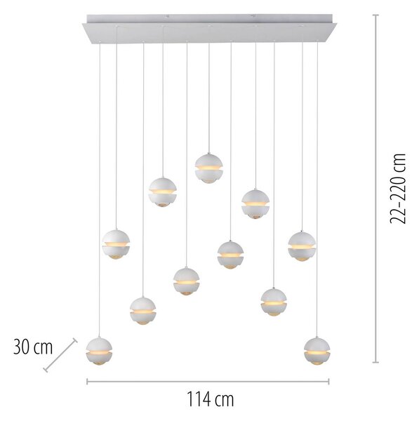Schöner Wohnen Lampa wisząca Lini, możliwość ściemniania, biały / opal, salon / jadalnia, tworzywo sztuczne, nowoczesny