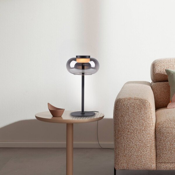 Schöner Wohnen Lampa stołowa LED Sia, aluminiowy / szary / cynkowy, salon / jadalnia, szkło, nowoczesny