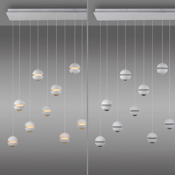 Schöner Wohnen Lampa wisząca Lini, możliwość ściemniania, biały / opal, salon / jadalnia, tworzywo sztuczne, nowoczesny