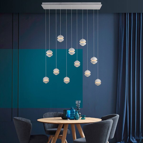 Schöner Wohnen Lampa wisząca Lini, możliwość ściemniania, biały / opal, salon / jadalnia, tworzywo sztuczne, nowoczesny