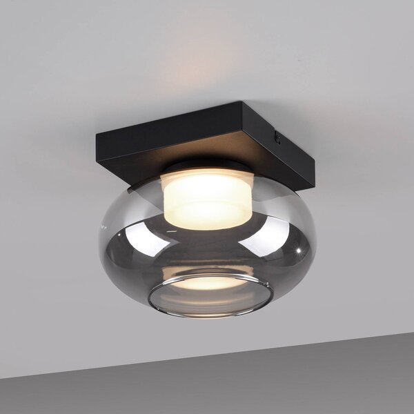 Schöner Wohnen Lampa sufitowa LED Sia, możliwość ściemniania, aluminiowy / szary / cynkowy, salon / jadalnia, szkło, nowoczesny