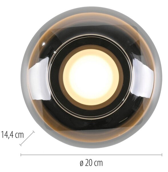 Schöner Wohnen Lampa sufitowa LED Sia, możliwość ściemniania, aluminiowy / szary / cynkowy, salon / jadalnia, szkło, nowoczesny