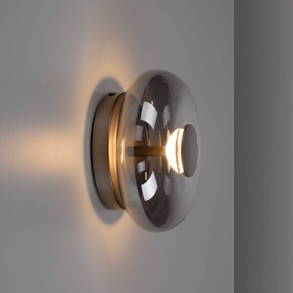Schöner Wohnen Lampa sufitowa LED Posh, możliwość ściemniania, aluminiowy / szary / cynkowy, salon / jadalnia, szkło, nowoczesny