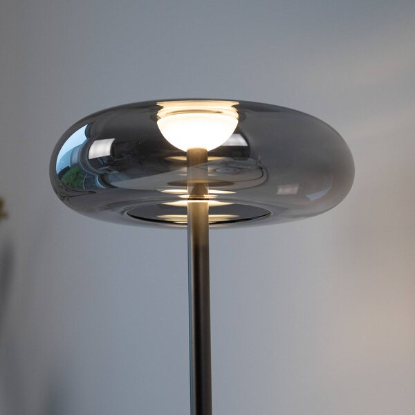 Schöner Wohnen Lampa stołowa LED Posh, możliwość ściemniania, aluminiowy / szary / cynkowy, salon / jadalnia, szkło, nowoczesny