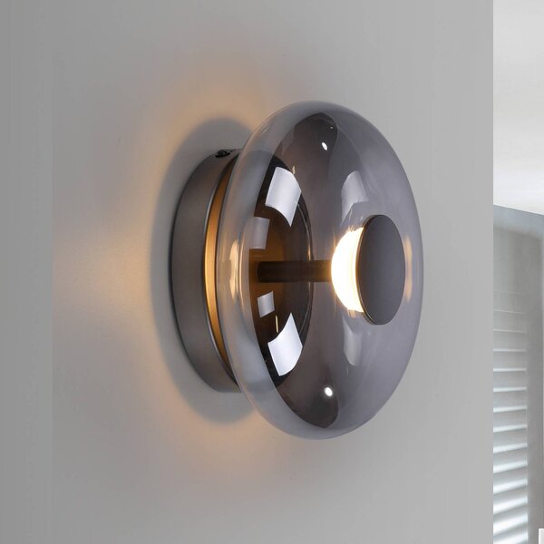 Schöner Wohnen Lampa sufitowa LED Posh, możliwość ściemniania, aluminiowy / szary / cynkowy, salon / jadalnia, szkło, nowoczesny