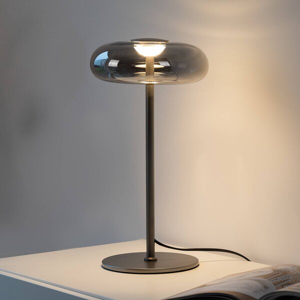 Schöner Wohnen Lampa stołowa LED Posh, możliwość ściemniania, aluminiowy / szary / cynkowy, salon / jadalnia, szkło, nowoczesny