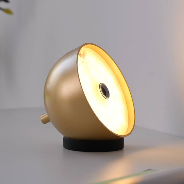 Schöner Wohnen lampa stołowa LED z akumulatorem Bellies, złota, IP54 możliwość ściemniania, mosiężny / złoty, salon / jadalnia, metal, skandynawski