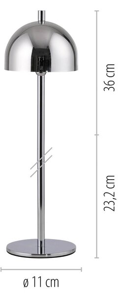 Schöner Wohnen lampa stołowa LED z akumulatorem Bellies, chrom, IP54 możliwość ściemniania, chromowy / srebrny, salon / jadalnia, metal, skandynawski