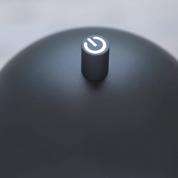 Schöner Wohnen lampa stołowa LED z akumulatorem Bellies, czarna, IP54 możliwość ściemniania, czarny, salon / jadalnia, metal, skandynawski