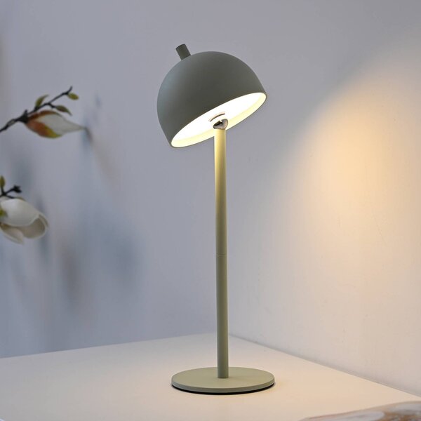 Schöner Wohnen lampa stołowa LED z akumulatorem Bellies, przebudzenie wiosny możliwość ściemniania, zielony, salon / jadalnia, metal, skandynawski