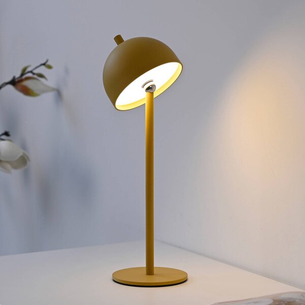 Schöner Wohnen lampa stołowa LED z akumulatorem Bellies, Blütenzauber IP54 możliwość ściemniania, żółty / pomarańczowy, salon / jadalnia, metal, skandynawski