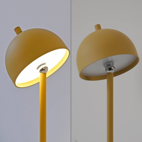 Schöner Wohnen lampa stołowa LED z akumulatorem Bellies, Blütenzauber IP54 możliwość ściemniania, żółty / pomarańczowy, salon / jadalnia, metal, skandynawski