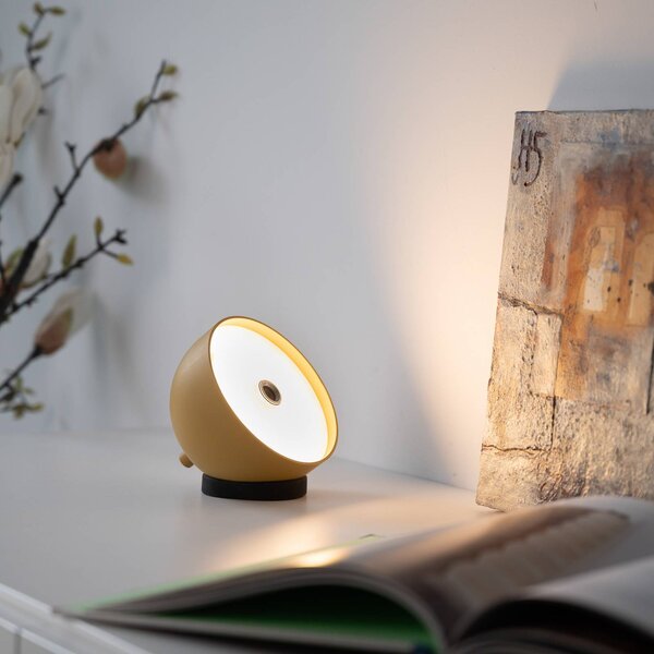 Schöner Wohnen lampa stołowa LED z akumulatorem Bellies, Blütenzauber IP54 możliwość ściemniania, żółty / pomarańczowy, salon / jadalnia, metal, skandynawski