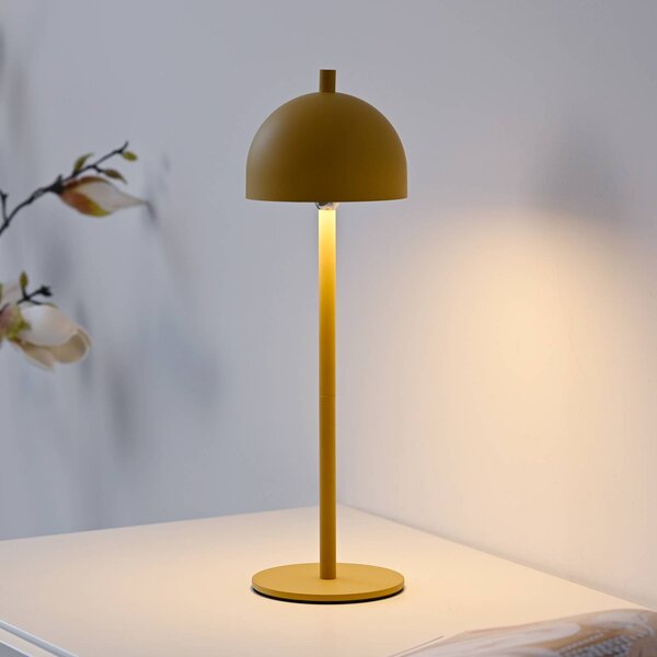 Schöner Wohnen lampa stołowa LED z akumulatorem Bellies, Blütenzauber IP54 możliwość ściemniania, żółty / pomarańczowy, salon / jadalnia, metal, skandynawski