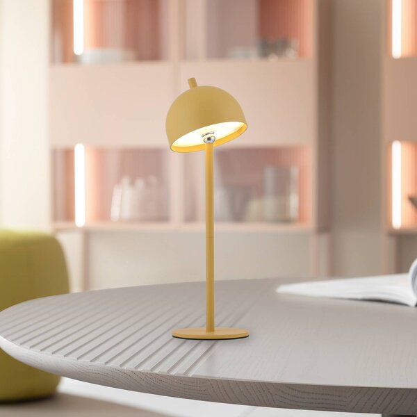Schöner Wohnen lampa stołowa LED z akumulatorem Bellies, Blütenzauber IP54 możliwość ściemniania, żółty / pomarańczowy, salon / jadalnia, metal, skandynawski