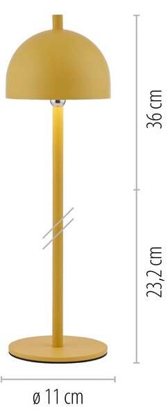 Schöner Wohnen lampa stołowa LED z akumulatorem Bellies, Blütenzauber IP54 możliwość ściemniania, żółty / pomarańczowy, salon / jadalnia, metal, skandynawski