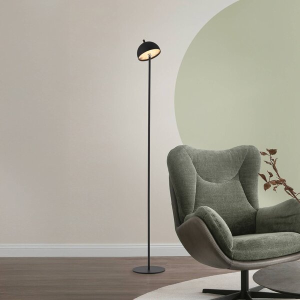 Schöner Wohnen lampa stojąca LED z akumulatorem Bellis, czarna, IP54 możliwość ściemniania, czarny, salon / jadalnia, metal, skandynawski