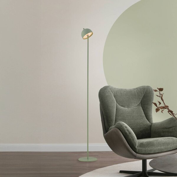 Schöner Wohnen lampa stojąca LED na baterię Bellis, Przebudzenie wiosny możliwość ściemniania, zielony, salon / jadalnia, metal, skandynawski