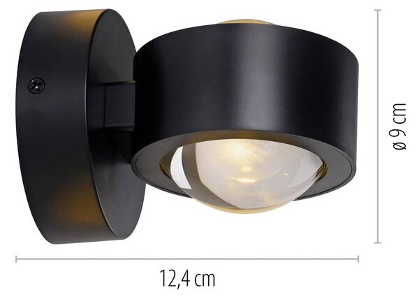 Schöner Wohnen Kinkiet LED Chia, czarny, salon / jadalnia, tworzywo sztuczne, nowoczesny