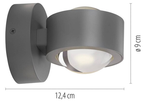 Schöner Wohnen Kinkiet LED Chia, aluminiowy / szary / cynkowy, salon / jadalnia, tworzywo sztuczne, nowoczesny