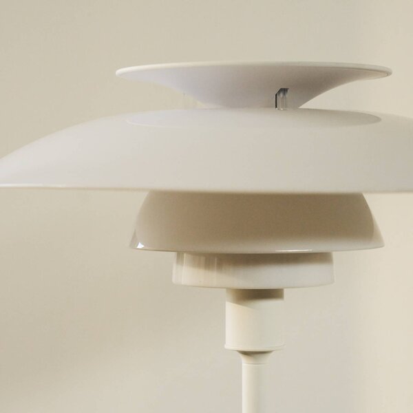 Louis Poulsen Lampa stołowa PH 80, biały / opal, salon / jadalnia, aluminium, skandynawski