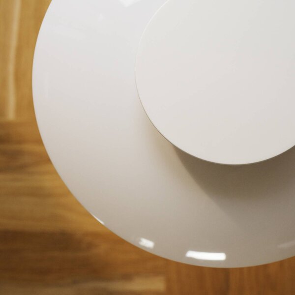 Louis Poulsen LED-Akkutischleuchte PH 80, opalweiß, IP44 możliwość ściemniania, biały / opal, salon / jadalnia, aluminium, skandynawski