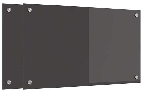 Panel kuchenny 2 pcs Ciemnoszary 70 x 40 cm szkło hartowane
