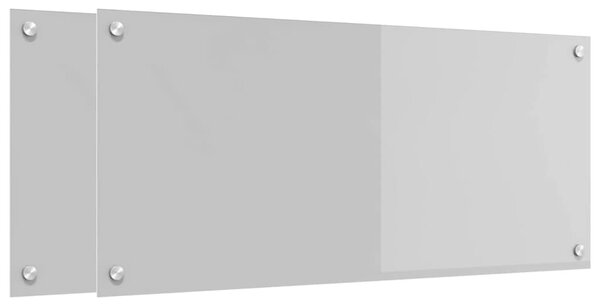 Panel kuchenny 2 pcs Jasnoszary 90 x 40 cm szkło hartowane
