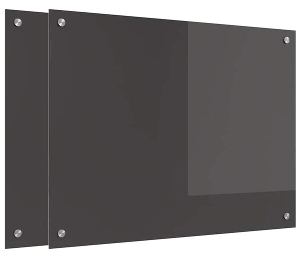 Panel kuchenny 2 pcs Ciemnoszary 80 x 60 cm szkło hartowane